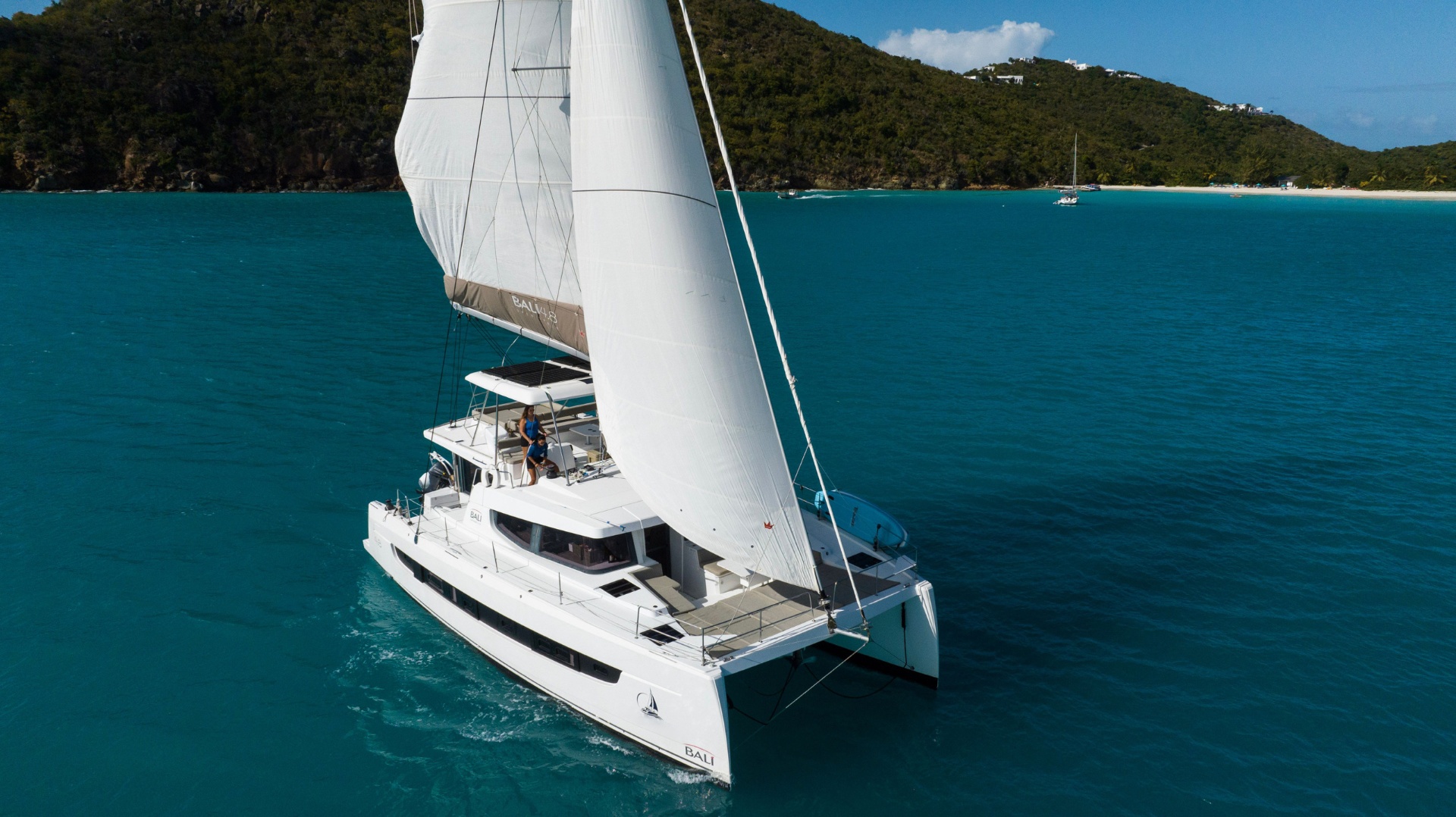 Leopard 42 catamaran deck and lounge on a San Blas charter